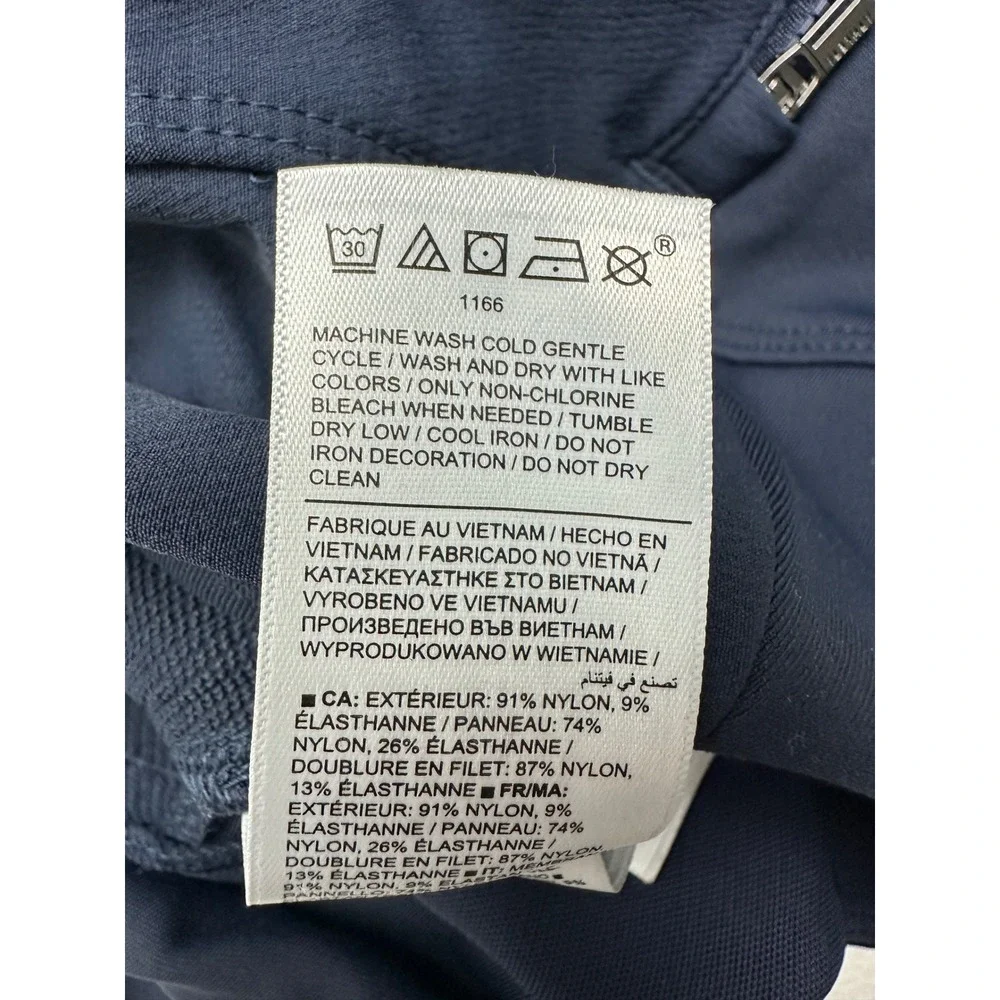 Athleta Cargo Pants Women 6 Navy Blue Headlands Hybrid Tapered Zipper Pockets